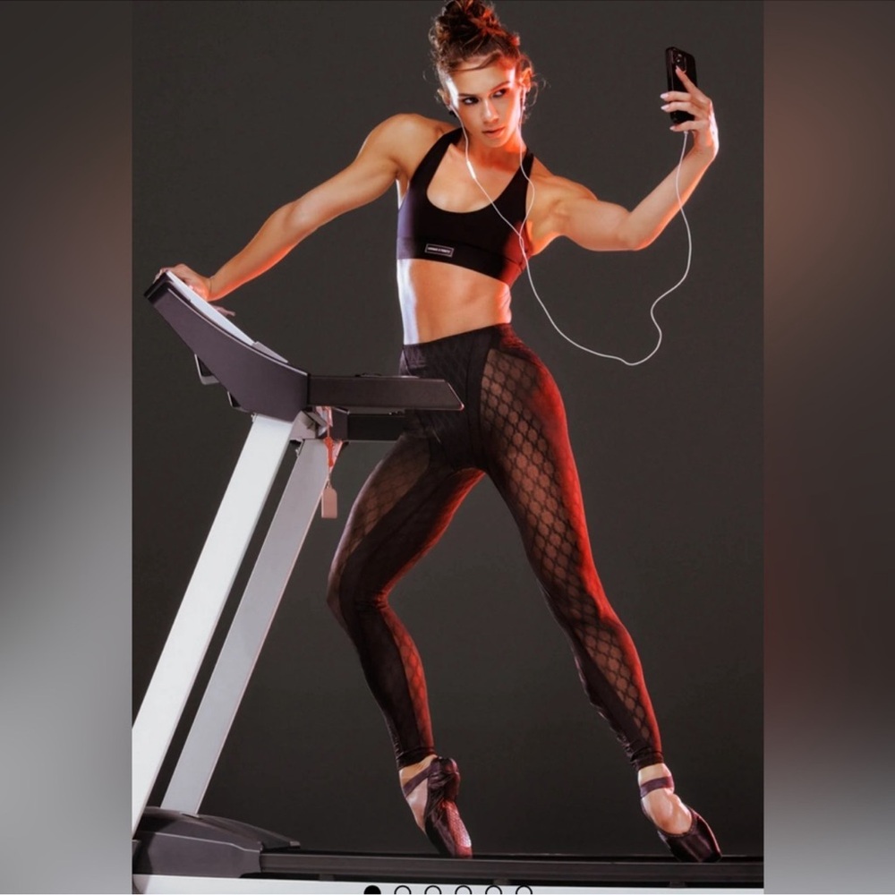 Savage X Fenty Sheer Leggings Size Small 4-6 Black Sexy